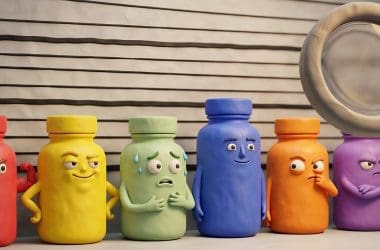 Image of a claymation lineup of medicine bottles for a blog post discussing the best DHM supplements for hangovers.