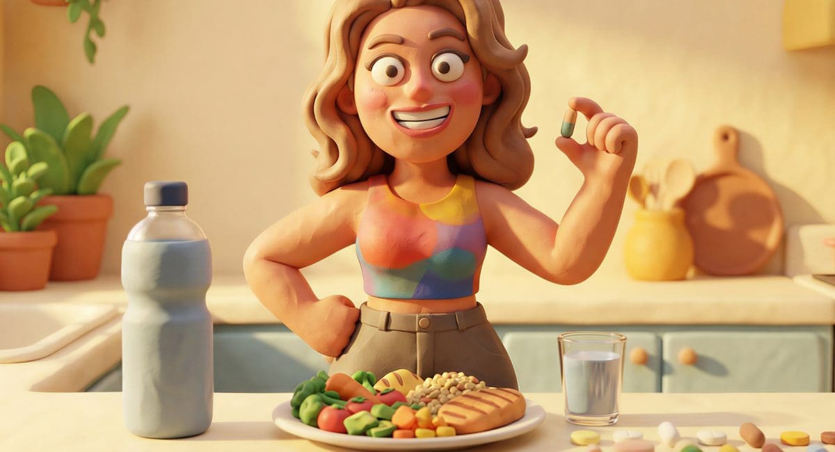 Image of a claymation woman prepping for a night out for an article covering hangover prevention.