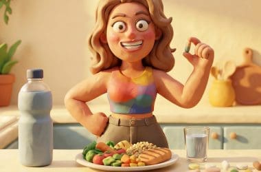 Image of a claymation woman prepping for a night out for an article covering hangover prevention.