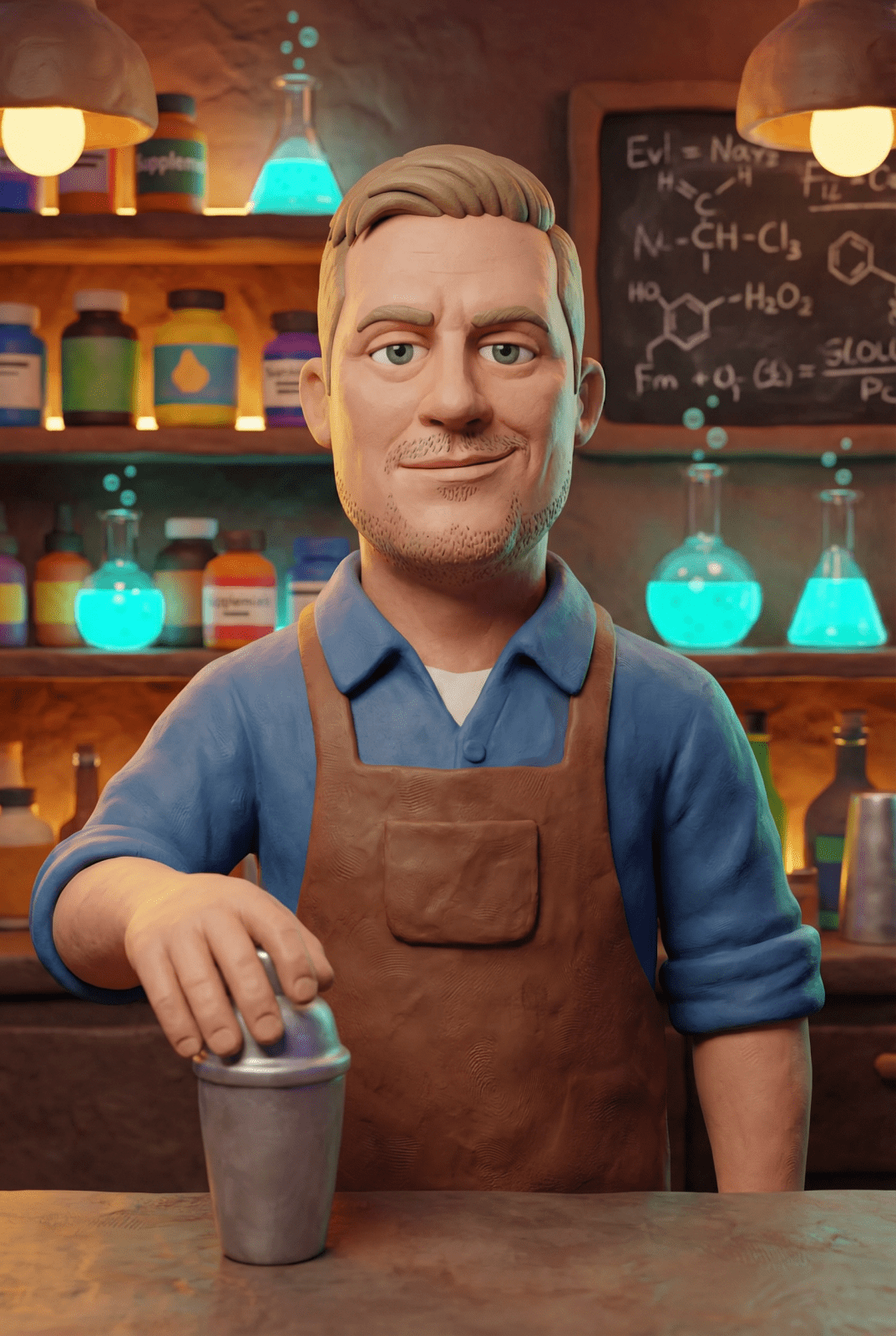 John, Chief Hangover Officer at HangoverStan, in his hangover science lab