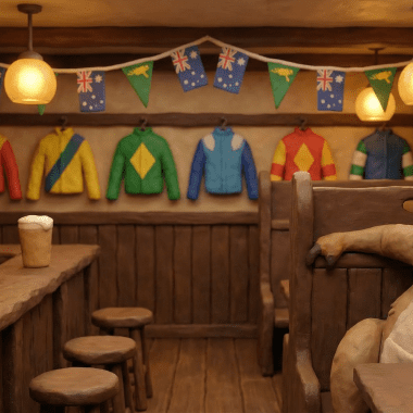 Image of Australia's biggest drinking days celebrated at a packed Australian pub.