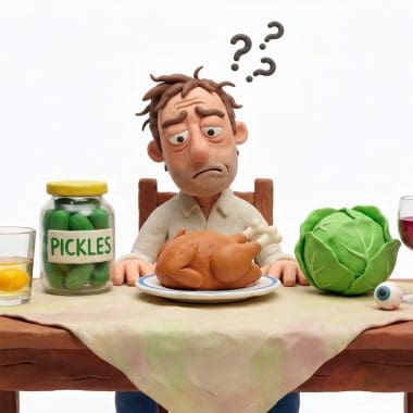 Image of hangover myths and remedies from around the world including pickle juice raw eggs and herring.